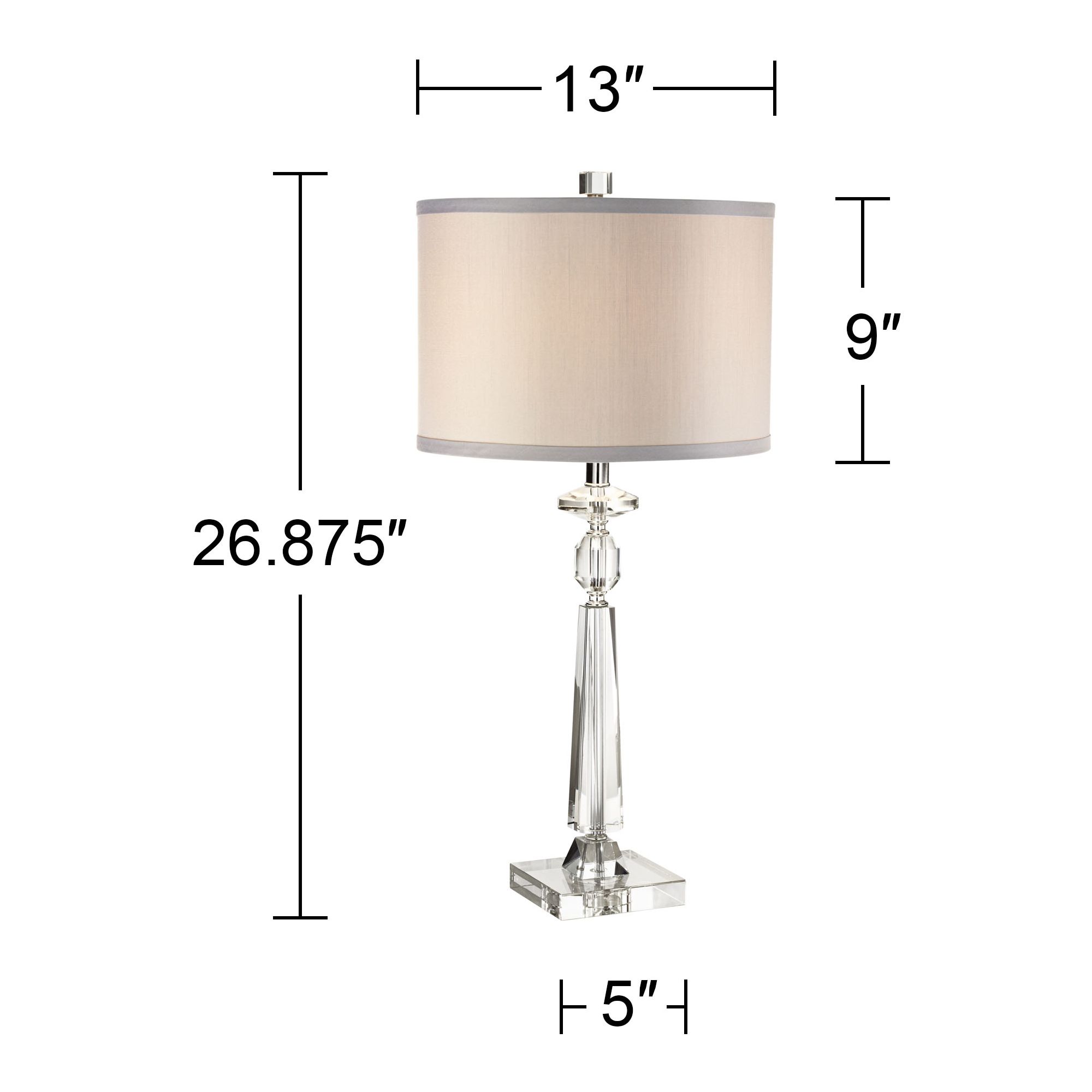 Vienna Full Spectrum Aline 27" Tall Geometric Modern Table Lamps Set of 2 Clear Crystal Living Room Bedroom Bedside Nightstand