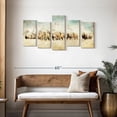thumbnail image 3 of Elephant Stock Roaming Horses Wall Art - Horizontal Multi Panel Canvas - Living Room Wall Decor - Animal Multi Panel - Blue And Brown Decor By Ynon Mabat - 49" x 24", 3 of 8