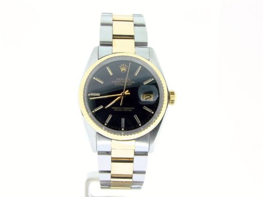 Pre-Owned Mens Rolex Two-Tone Datejust Black 16013