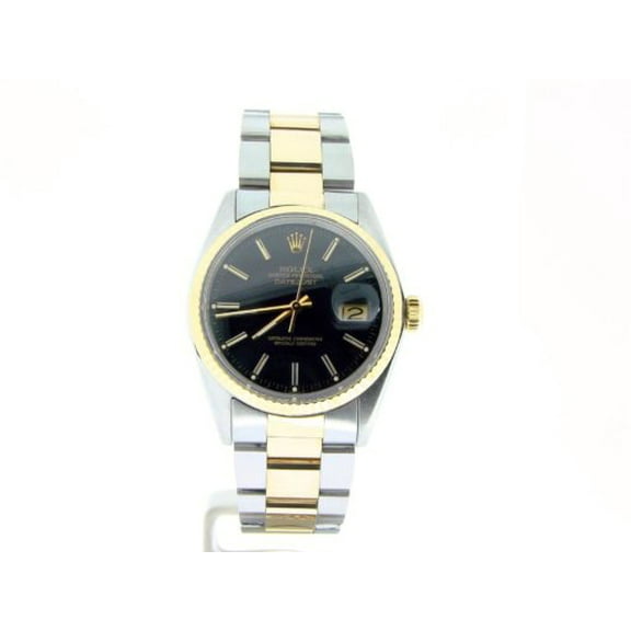 Pre-Owned Mens Rolex Two-Tone Datejust Black 16013