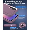 thumbnail image 4 of for Samsung Galaxy S23-FE Case, and Glass Screen Protector, Dust-Proof Port Cover, Full Body Silicone Rubber Covered, Non-Slip Drop-Proof Phone Case for S23 FE 5G(2023), Pink/Purple, 4 of 9