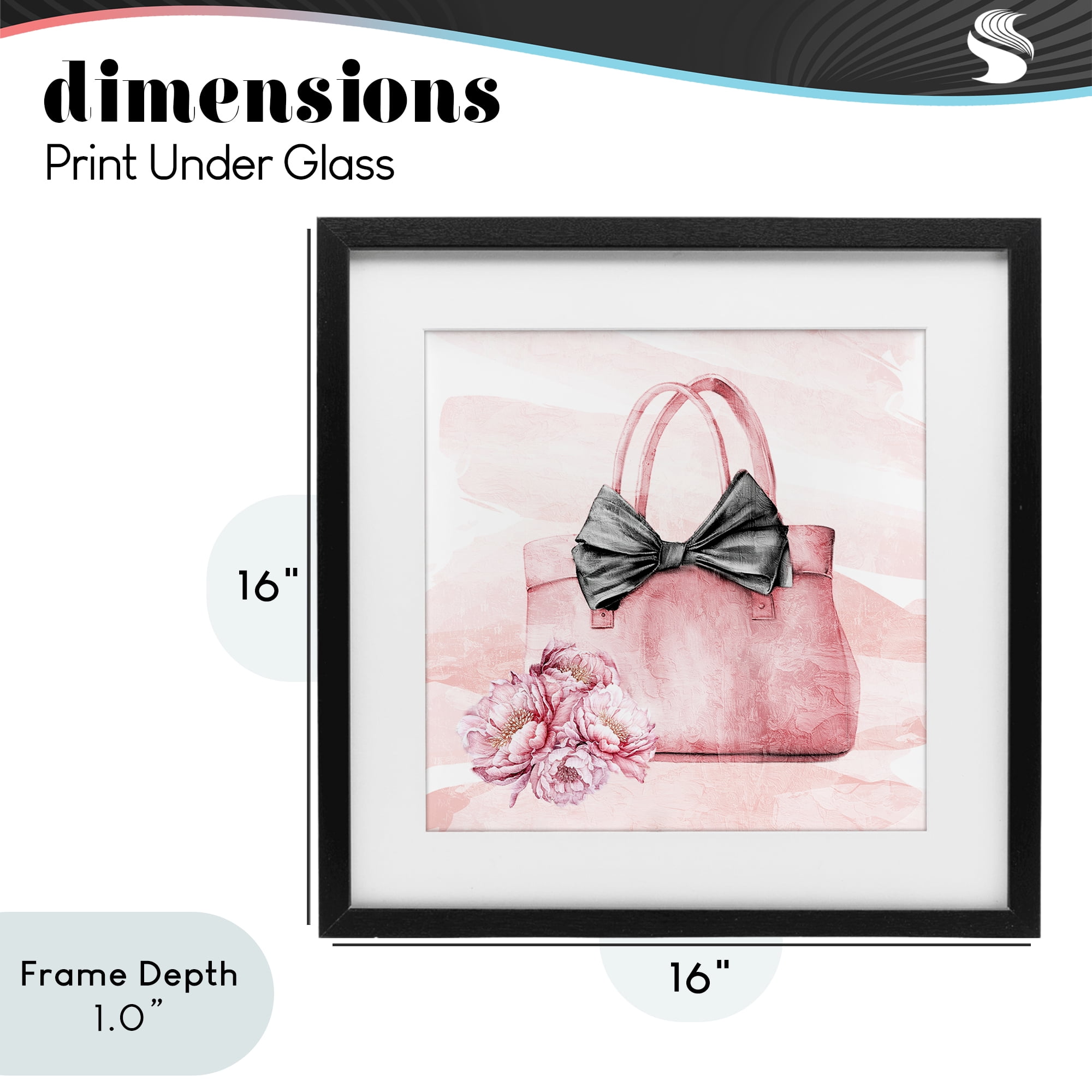 Stupell Industries Glam Time Handbag Black Framed Print Under Glass, design by Kim Allen