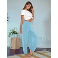 thumbnail image 6 of High Slit Harem Pants Women Hippie Harem Pants Trousers Light Blue S, 6 of 7