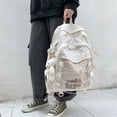 thumbnail image 4 of Mochila Informal Bandolera Student Pack Color Sólido Color Sólido para Portátil Libro Beige, 4 of 8