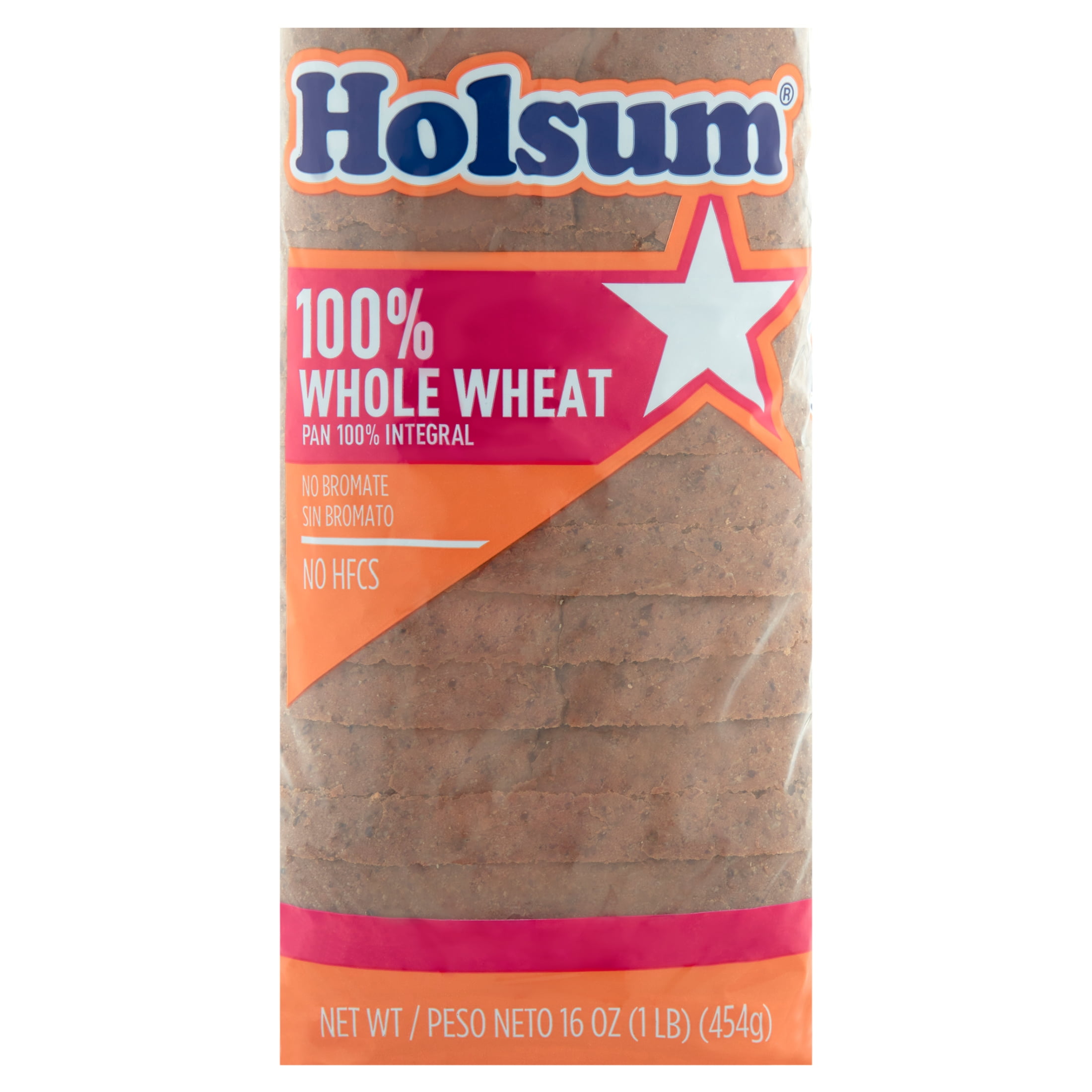 Holsum, 100% Whole Grain, Sandwich Bread Loaf, Regular Size, Sliced, 16 oz, Shelf Stable