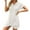 Beige, variant on Women's Waffle Knit Bathing Suit Cover Up Short Sleeve Twist Hem Swimsuit Coverup for Summer Beach Vacation