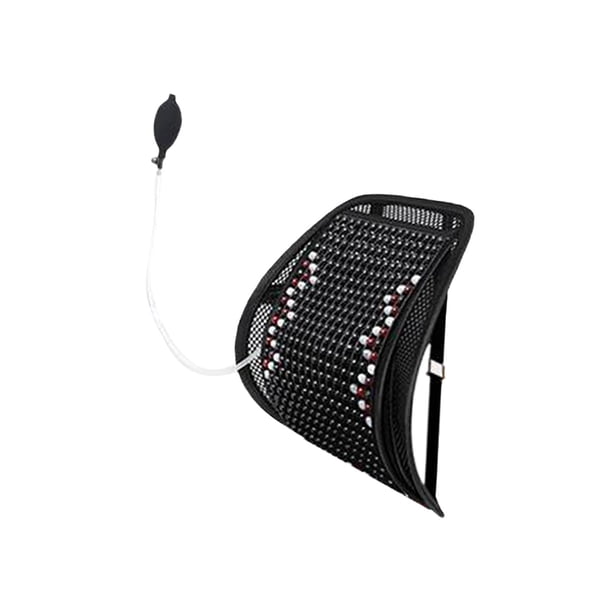 Cojín de soporte de cubierta de asiento de verano de coche de madera con malla ventilada Zulema Cojín de apoyo para la espalda Negro