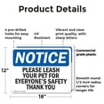 thumbnail image 2 of (2 Pack) Please Leash Your Pet For Everyone's Safety OSHA Notice Sign 18 Inch X 12 Inch Plastic Sign, Weather Resistant, UV Protected for Workplace, Business, and Construction Site,, 2 of 8