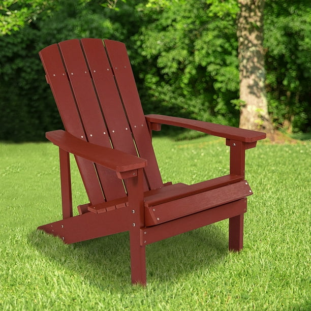 Outdoor Red All-Weather Poly Resin Wood Adirondack Chair - Walmart.com