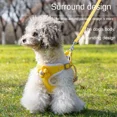 thumbnail image 4 of Cuerda de tracción para perros, bolsa de red con flores para perros pequeños, transpirable, de verano, para perros pequeños, bonito bichón, osito de peluche, correa para el hombro a prueba de explosio, 4 of 5