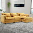 thumbnail image 2 of MOONMISS Modern Large Fabric L-Shaped Sofa Chenille Fabric, Movable Pedestal, Removable Armrests, Oversized 7-Seater Sofa, 2 of 5