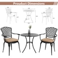 thumbnail image 3 of Homefun 3-Piece Cast Aluminum Bistro Set - All-Weather Outdoor Table & 2 Chairs w/Umbrella Hole, Rust-Proof Patio Furniture for Garden/Backyard with Cushion, 3 of 8