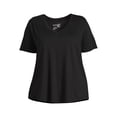 thumbnail image 5 of Terra & Sky Women's Plus Size V-Neck Tee with Short Sleeves, 5 of 5