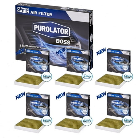 6 pc Purolator BOSS PBC36154 Cabin Air Filters for HVAC Heating Ventilation Air Conditioning Vent Filters
