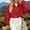 Red, variant on Women's Stand Collar Cropped Bomber Jacket Long Sleeve Loose Zip Up Coat with Pockets Casual Fall Sweatwear Yellow
