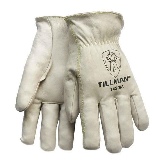 Tillman 724-1420XL Drivers Gloves - Cotton Stitching & Top Grain Cowhide - Unlined, Pearl - Extra Large - Pack of 12