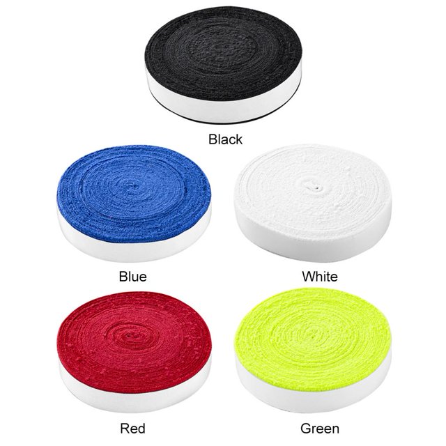 Sobregrips de raqueta de tenis de bádminton de 10 m, cinta adhesiva antideslizante para toalla (blanco)