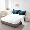 thumbnail image 3 of Erosebridal Black Blue Abstract Bedding Full Size, Contemporary Square Checkered Comforter Sets with Sheets Microfiber 7 Pieces, 3 of 5