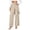 Beige, variant on Women's Wide Leg Pants High Waisted Tie Waist Wrap Pants with Pockets Casual Solid Color Daily Pants Beige