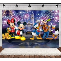 Mickey Birthday Party Banner,5 x 3ft Photography Background Vinyl Wall Decorations Supplies for Kids Boys Toddlers