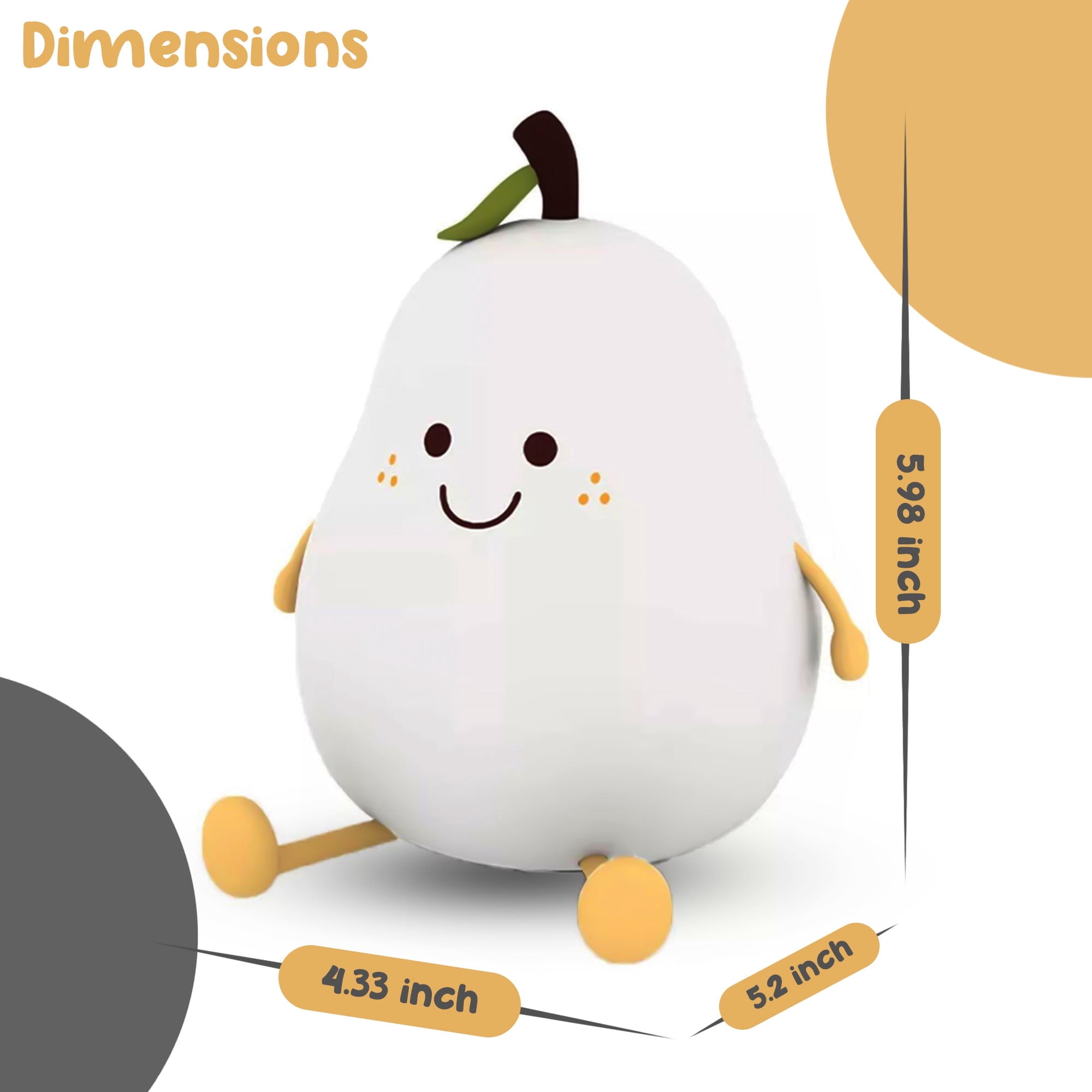 Amazing & Cute LED pear night lights for kids, Teen and Toddler's Room Decor And Special For Christmas & Birthday Present - Pear