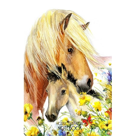 Custom Printed Notepads Horse and Foal Notebook: Horse Notepad with 100 Lined Pages Beautiful Horse Gift for Horse Lovers (Paperback) ()