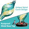 thumbnail image 6 of LUJII Ice Cream Shaped Spiral Hummingbird Feeder for Outdoors Hanging, Hand Blown Glass, 28 fl.oz, Leak Proof & Rustproof, Includes an Ant Moat with Hook, Unique & Stylish Glass Art & Decor (Teal), 6 of 7