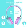 thumbnail image 6 of Seenda Kids Bluetooth Headphones for Girls Boys, Wired & Wireless Headphones for Kids with Microphone, 85/94dB Safe Volume, Colorful LED Light, 35Hrs Playtime, Back to School Gifts for Kids, 6 of 10
