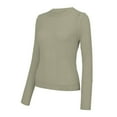 thumbnail image 5 of Endives Women's Long Sleeve T-shirt Round Neck Thin Breathable Beachwear Spring Summer, 5 of 8