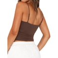 thumbnail image 2 of Camiseta sin mangas REORIA para mujer, cuello redondo, marrón oscuro, 2 of 6