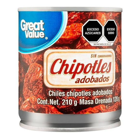 Chiles chipotles Great Value adobados 210 g