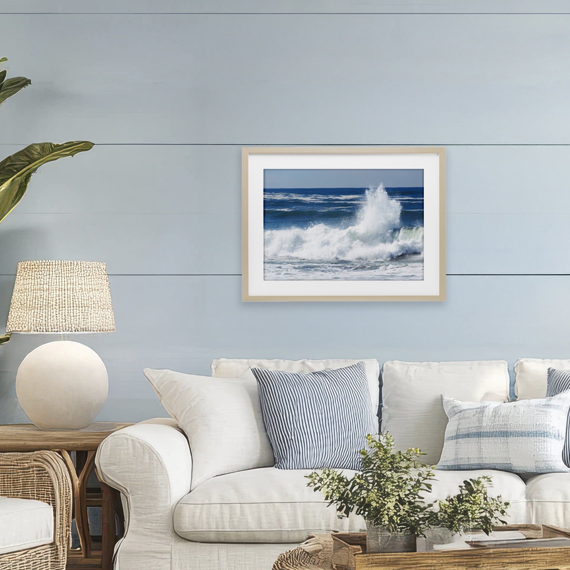 Stupell Industries Crashing Waves Splash Birch Framed Print Under Glass, design by JLM Photographs