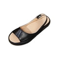 thumbnail image 2 of Sandals for Women Fashion Casual Solid Colors Spring Summer Fish Mouth Flat Heel Sandals 36(5.5), 2 of 9