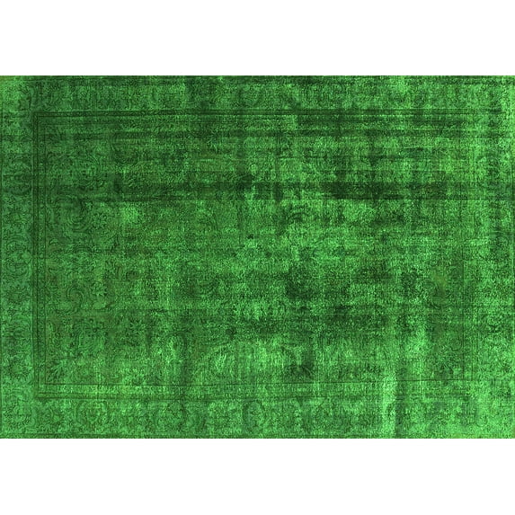 Ahgly Company Indoor Rectangle Oriental Green Industrial Area Rugs, 8' x 10'
