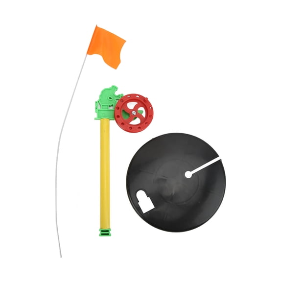 Portable Winter Ice Fishing Rod with Marker Flag - Outdoor Pole Indicator Tackle, Hook Not Included