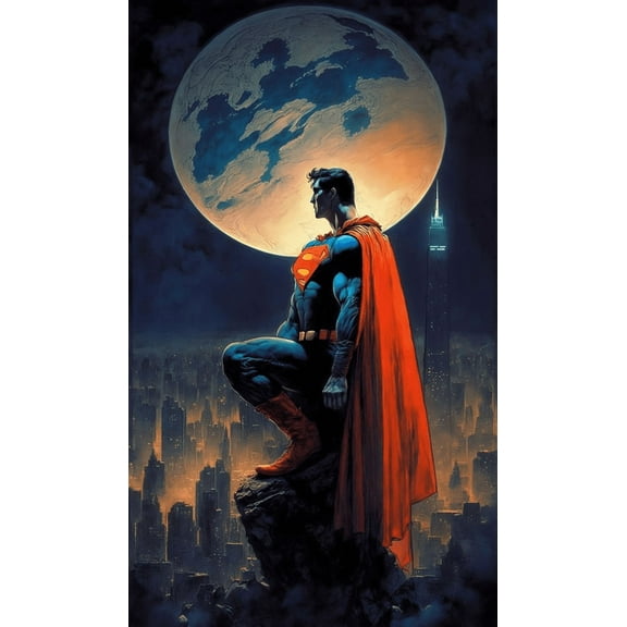 DIY 5D Diamond Painting Full Round Drill Kit Picture Craft Home Wall Decor Superman12X16Inch