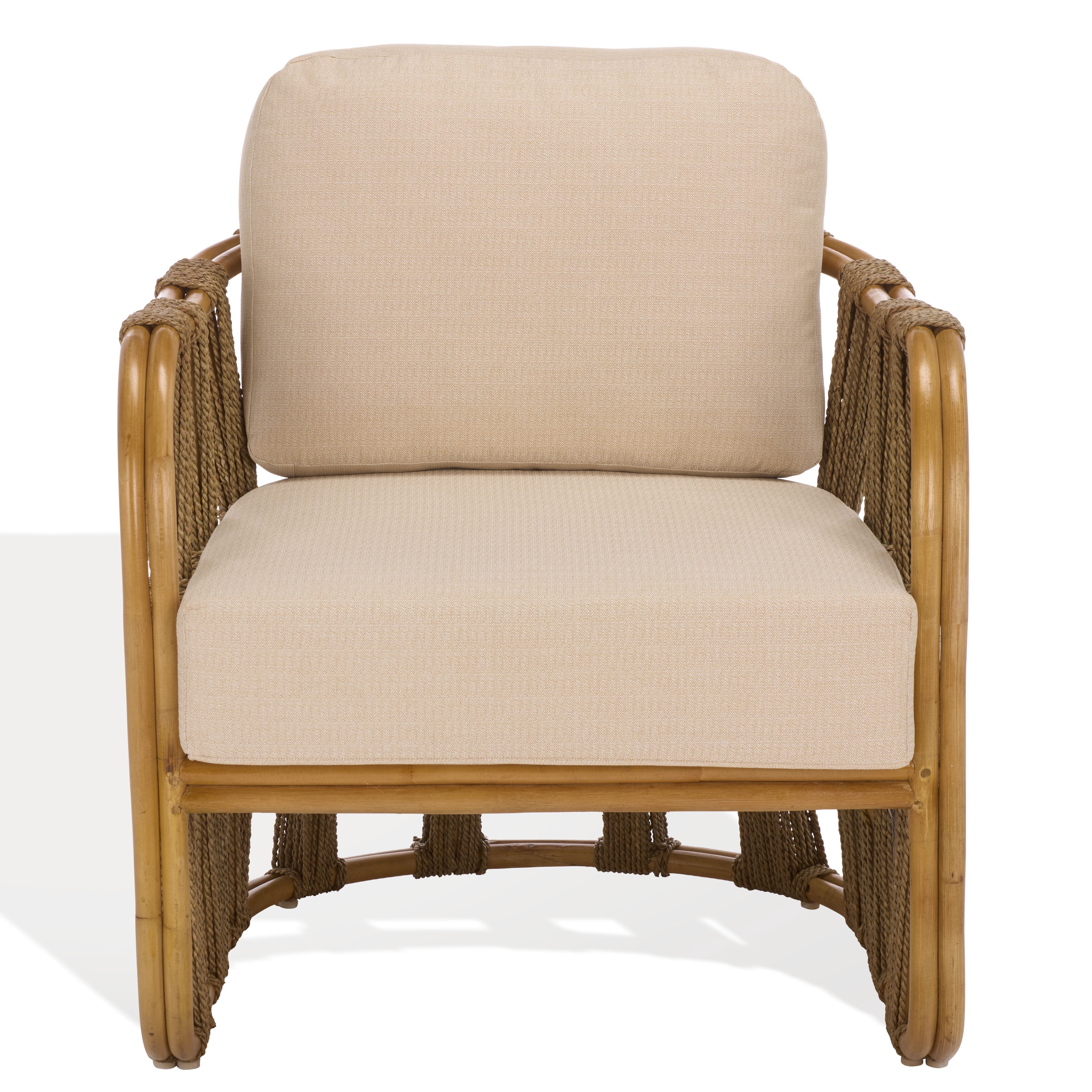 Safavieh Couture Pennylyn Seagrass Modern Accent Chair, Walnut/White