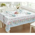 thumbnail image 3 of Newbridge Blue Nottingham Flower Garden 60 x 120 inch Rectangle Fabric Tablecloth, 3 of 9