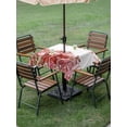 thumbnail image 4 of Outdoor Tablecloth with Umbrella Hole for Patio/Picnic/Party/Camping, Ocean Red Octopus Waterproof Table Cloth Square Cover Washable, Coastal Coral Beach Nautical Starfish (60"x 60"), 4 of 8