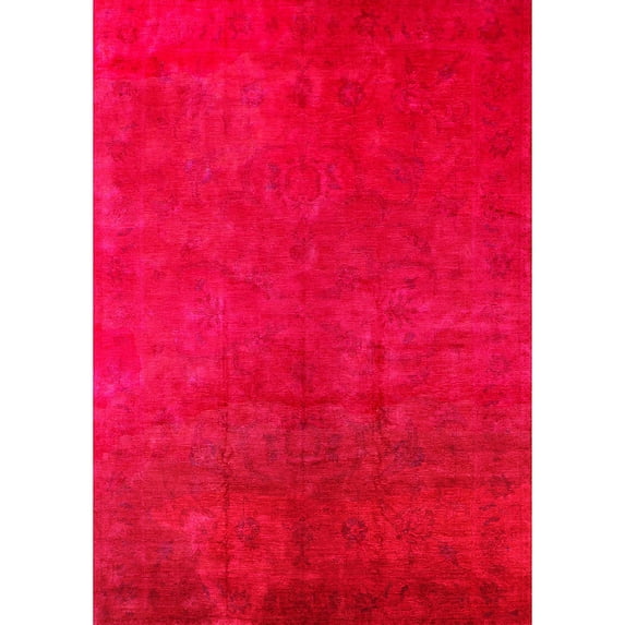 Ahgly Company Indoor Rectangle Mid-Century Modern LavenderBlush Beige Oriental Area Rugs, 8' x 10'