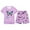 Purple, variant on WOYY Toddler Girls Pajamas Butterfly Print Short Sleeve Tshirt Shorts Homewear, Sizes 3-4T
