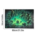 thumbnail image 2 of 3D Halloween Rug, Optical Illusion Door Mat for Entryway, Plush Skeleton Bath Mat, Soft Spooky Bedside Mat for Bedroom, Non Slip Fall Room Decor, Accent Rug, 2 of 5