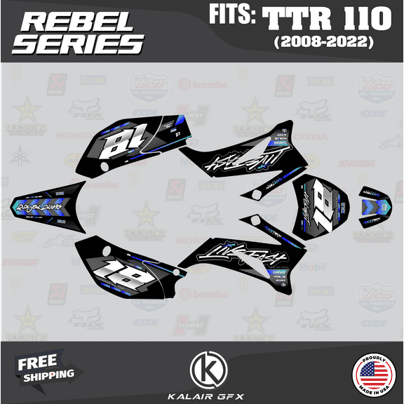 Kalair GFX Graphics Kit for Yamaha TTR110 (2008 ) Rebel Series