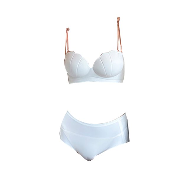 Gibobby Conjuntos de bragas de encaje Sujetador ligero de verano para mujer, sin costuras,antiflacidez y busto lateral, lencería ideal para el uso diario(Blanco, C)