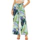 thumbnail image 1 of INSPIRE CHIC Pantalones de pierna ancha tropical informal con cintura con cordón floral Palazzo para mujer con bolsillos Cian XS, 1 of 5