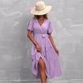 thumbnail image 1 of Gspmoly Robes d'Été pour Femmes, Robe Décontractée pour Femmes avec Poches, Robe d'Été à Imprimé Floral, Mini-Robe à Col en V, Robes de Travail pour Femmes, Liquidation, 1 of 5