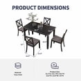 thumbnail image 2 of ZAFLY Solid Wood Dining Table Set, Rectangle Kitchen Table and Chairs for 6 Persons, Classic Dining Set with Linen Cushion Chairs for Dining Room - Grey, 2 of 6