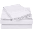 thumbnail image 1 of Superior 4-Piece Classic White Embroidered Microfiber Bed Sheet Set, Full, 1 of 7