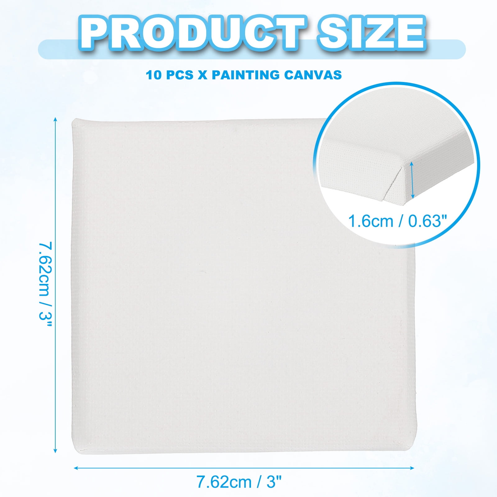 Uxcell Canvas for Painting, 10 Pack 3x3" Blank Cotton Canvas for Various Paints