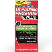 Urinozinc Plus Prostate Supplement with Beta Sitosterol & Saw Palmetto Reduce Frequent Urination, 60 Count
